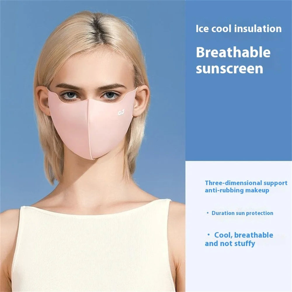 GOLOVEJOY XKZ62 Summer Cooling Sun Protection Face Mask Breathable 3D Full Face Cover for Outdoor - Arctic Grey - 5