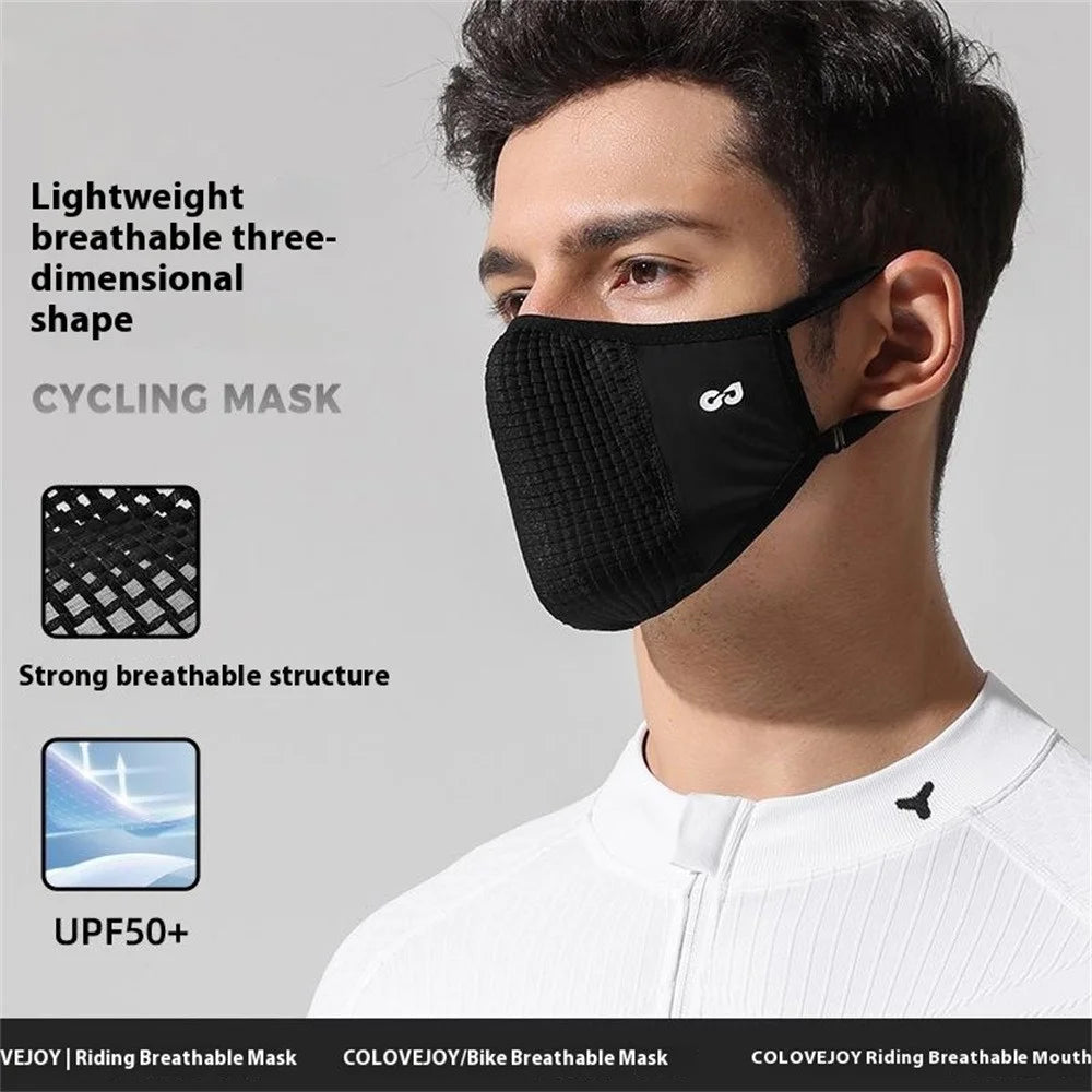 GOLOVEJOY XKZ65 Sun Protection Summer Face Mask Breathable Ice Silk Cycling Mask - Black - 2