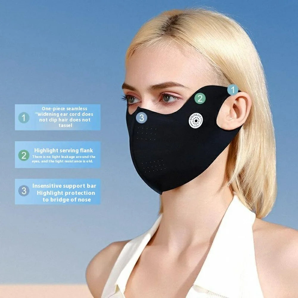 GOLOVEJOY XKZ58 Outdoor Breathable Face Mask UV Protection Summer 3D Face Cover Size L - Light Grey - 3