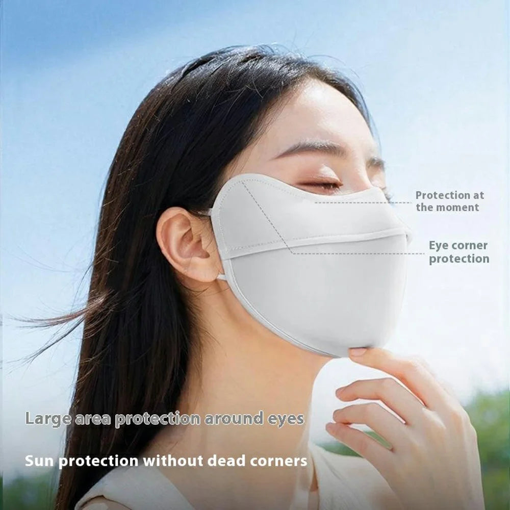 GOLOVEJOY XKZ67 Ice Silk Summer Sun Protection Face Mask for Outdoor Cycling Breathable Face Cover - Light Grey - 4