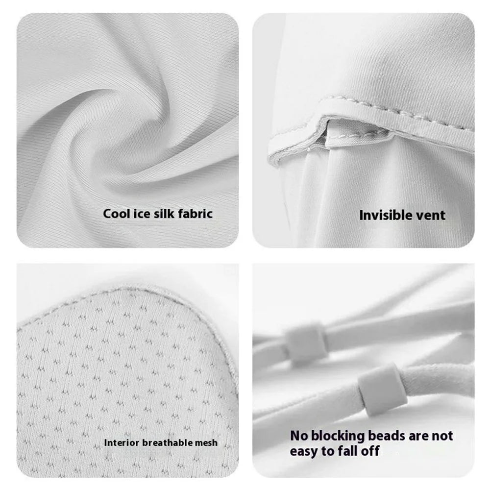 GOLOVEJOY XKZ67 Ice Silk Summer Sun Protection Face Mask for Outdoor Cycling Breathable Face Cover - Light Grey - 6