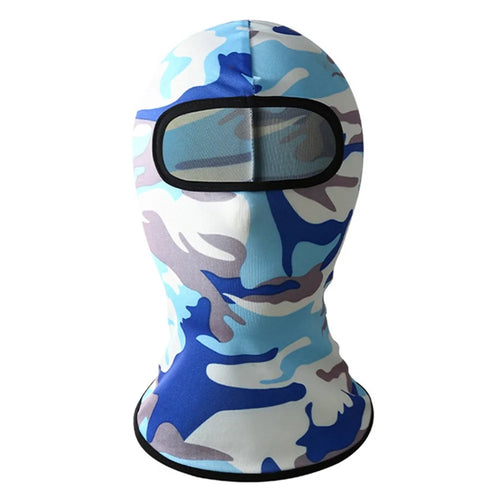 Summer Breathable Ice Silk Kids Sun Protection Cycling Face Mask High Elasticity Motorcycle Balaclava - Camouflage Sky Blue - 1