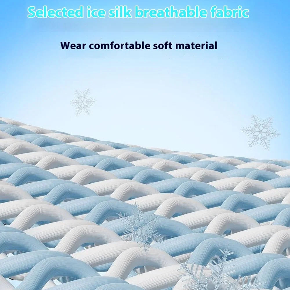 Summer Breathable Ice Silk Kids Sun Protection Cycling Face Mask High Elasticity Motorcycle Balaclava - Camouflage Sky Blue - 5