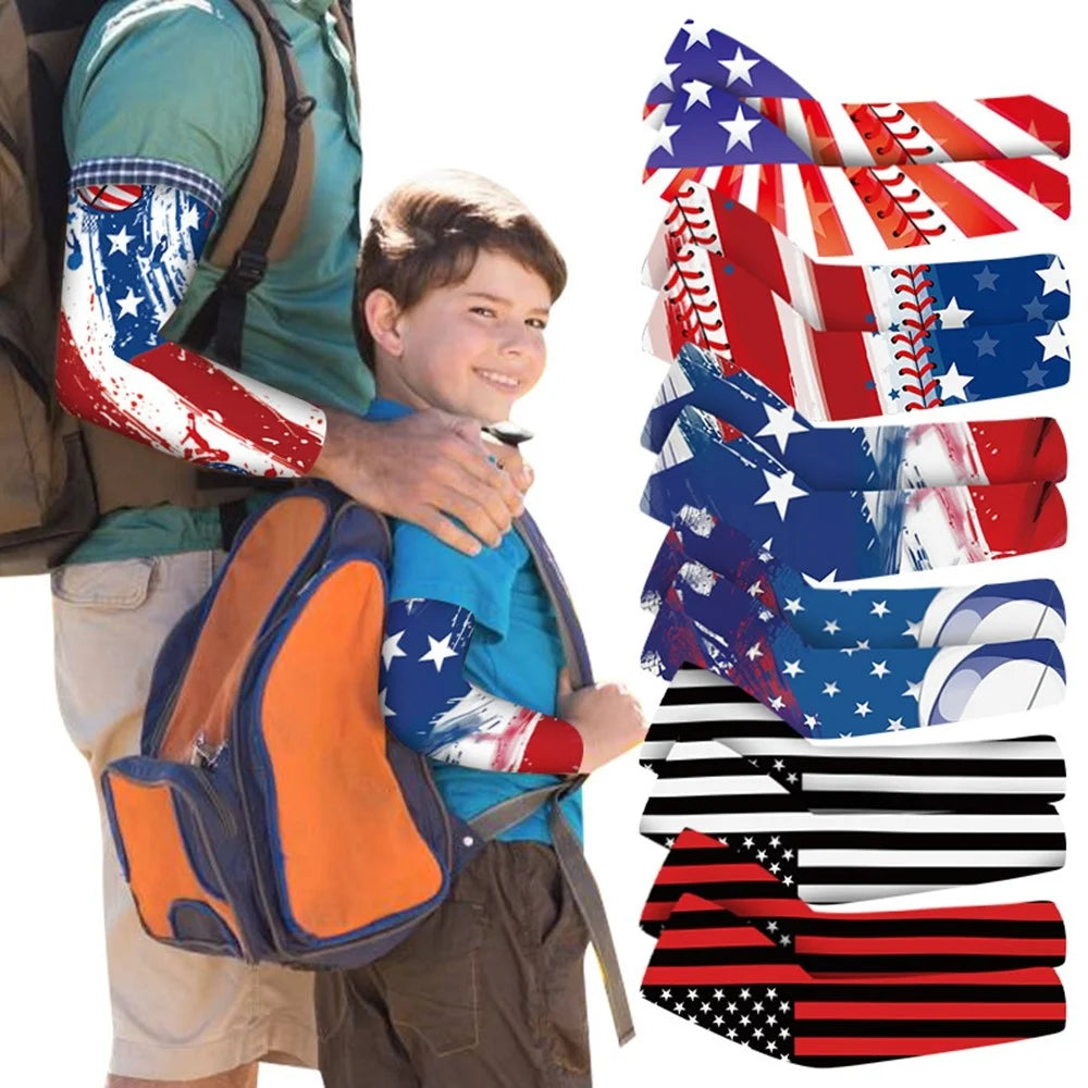 For Kids Age 8-10 Summer Cooling Arm Sleeves UV Protection Ice Silk Outdoor Sports Arm Guards, Size M - MGXT-01 - 2