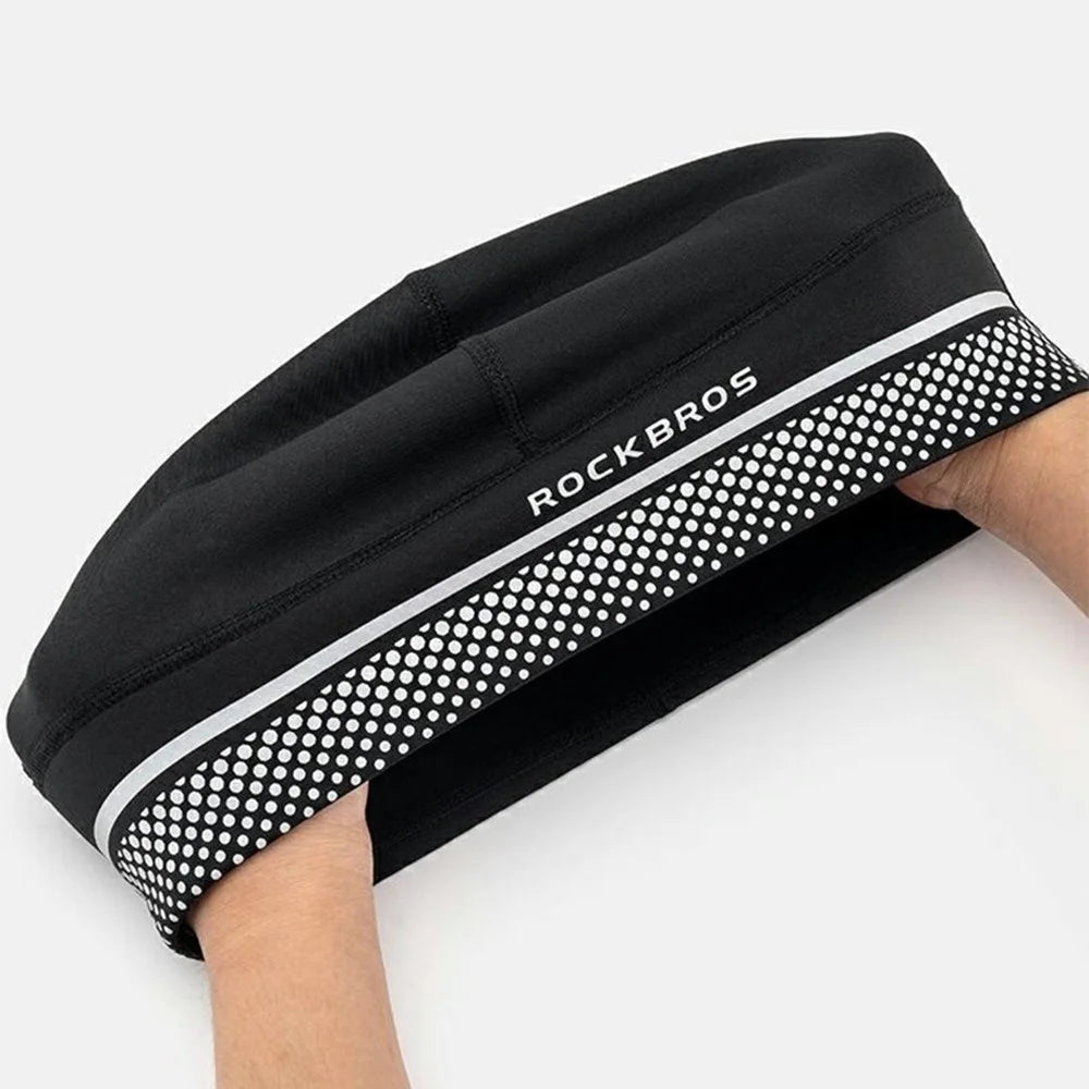 ROCKBROS Winter Cycling Cap Ear Warmer Headcover Outdoor Sports Windproof Fleece Bike Hat - Black - 3