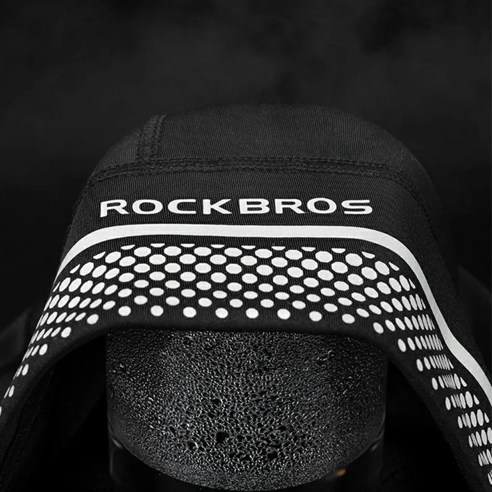 ROCKBROS Winter Cycling Cap Ear Warmer Headcover Outdoor Sports Windproof Fleece Bike Hat - Black - 6