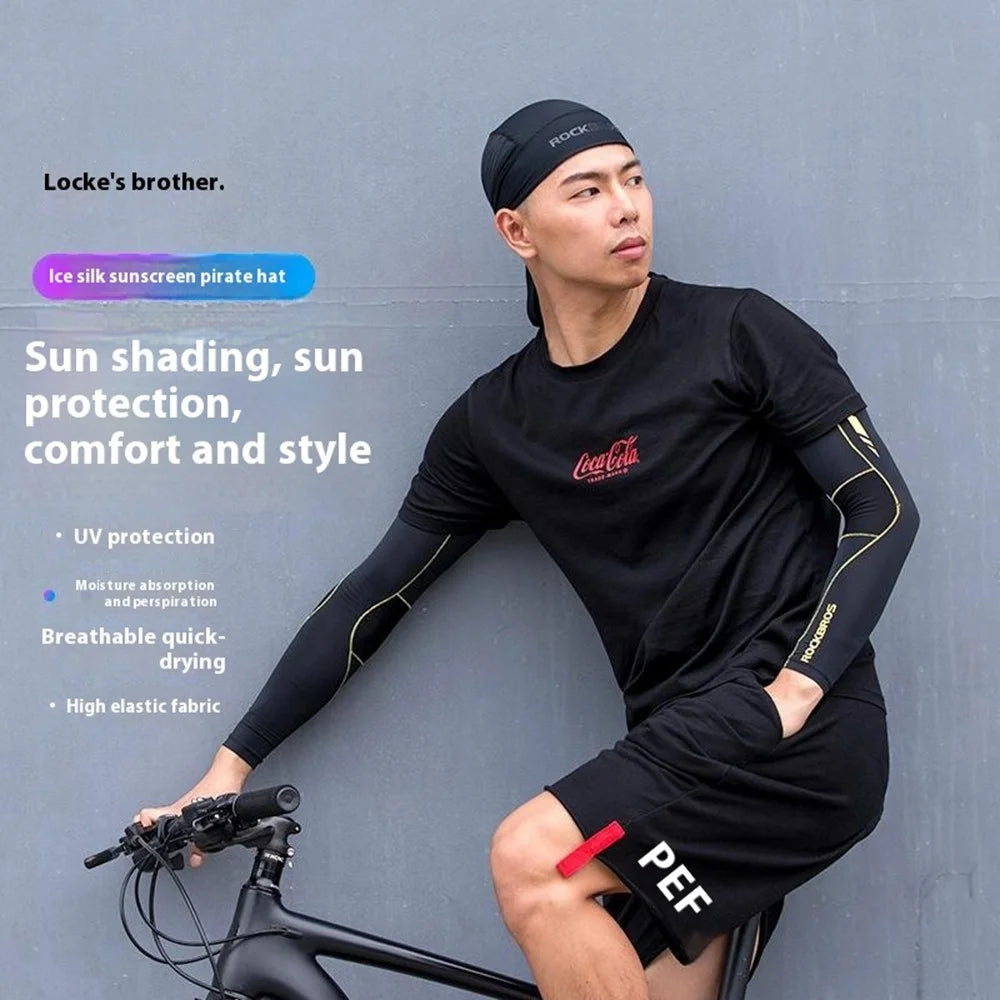 ROCKBROS Ice Silk Sun Protection Head Cover Motorcycle Fishing Cycling Gear for Men / Women Summer - Black - 3