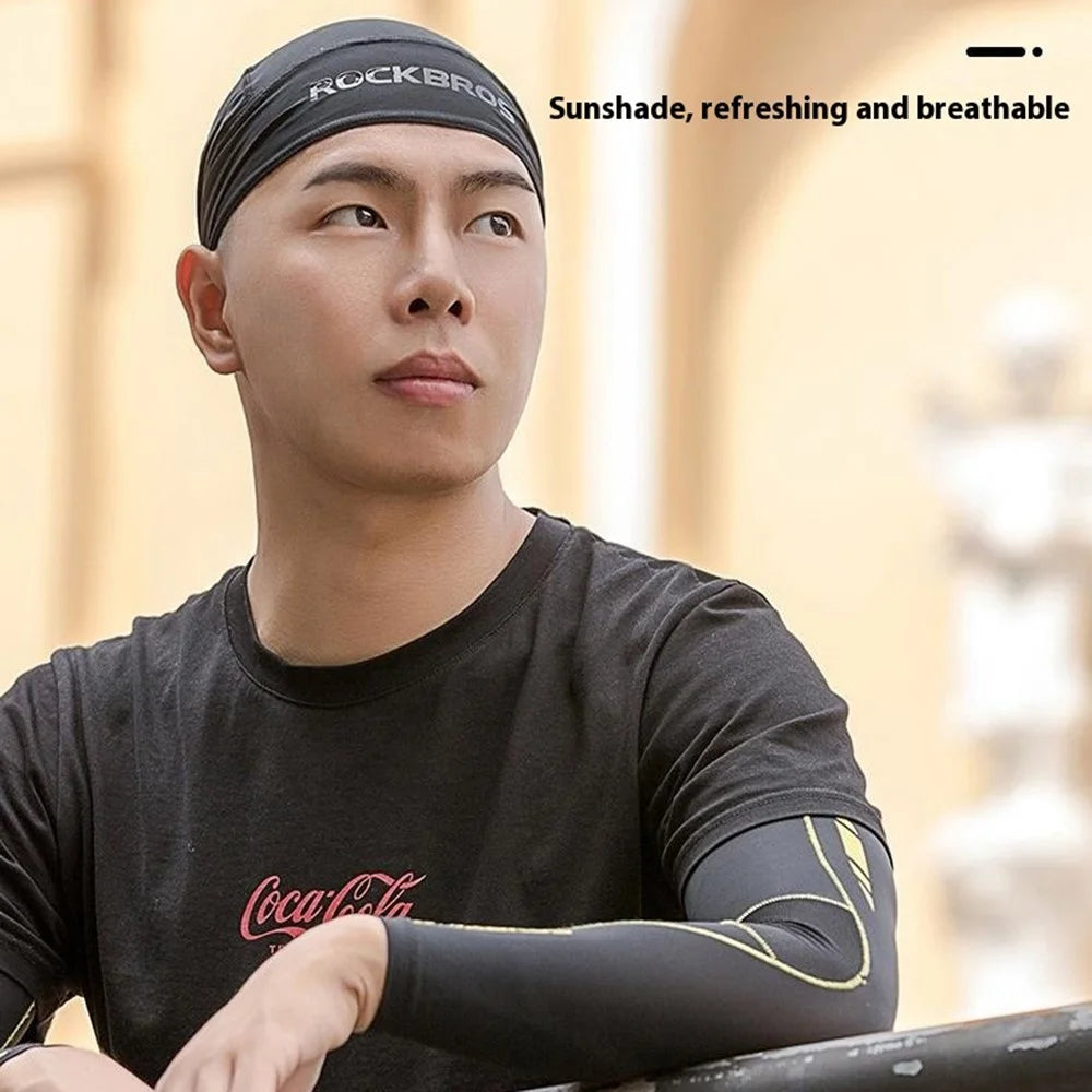 ROCKBROS Ice Silk Sun Protection Head Cover Motorcycle Fishing Cycling Gear for Men / Women Summer - Black - 4