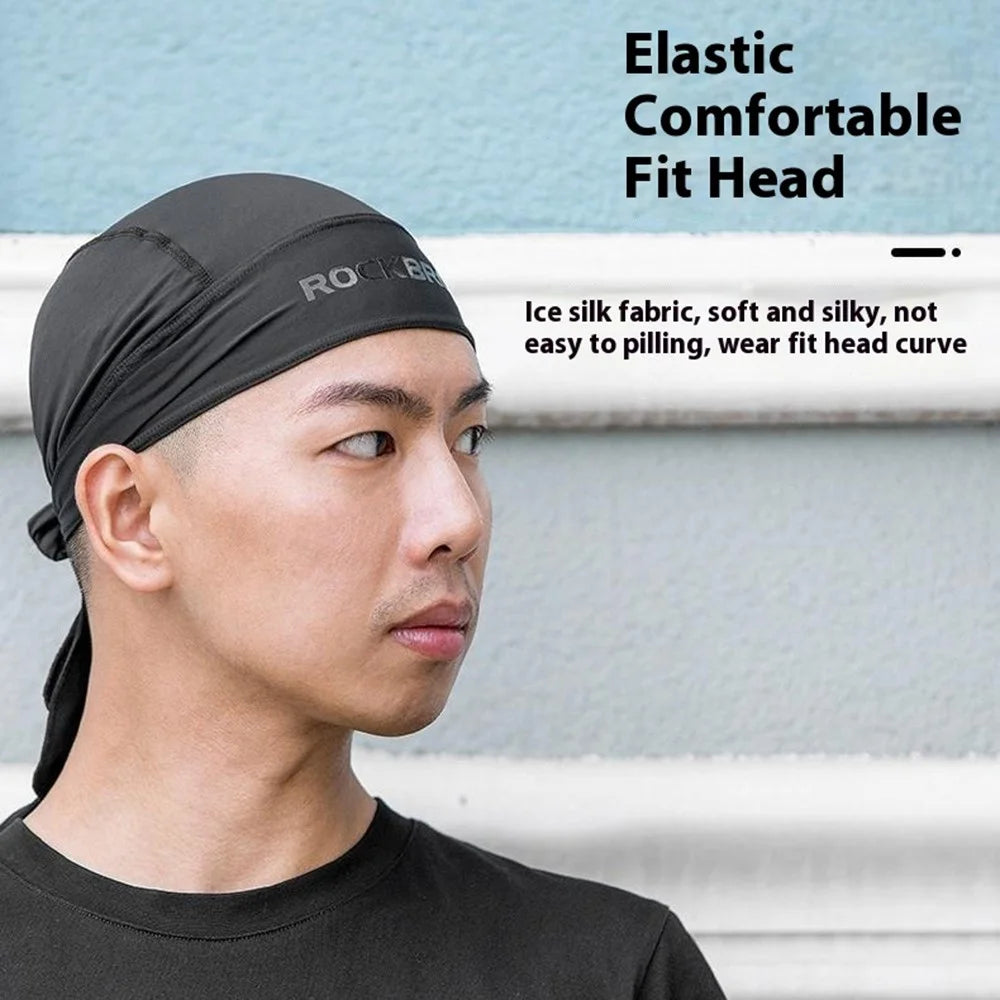 ROCKBROS Ice Silk Sun Protection Head Cover Motorcycle Fishing Cycling Gear for Men / Women Summer - Black - 5