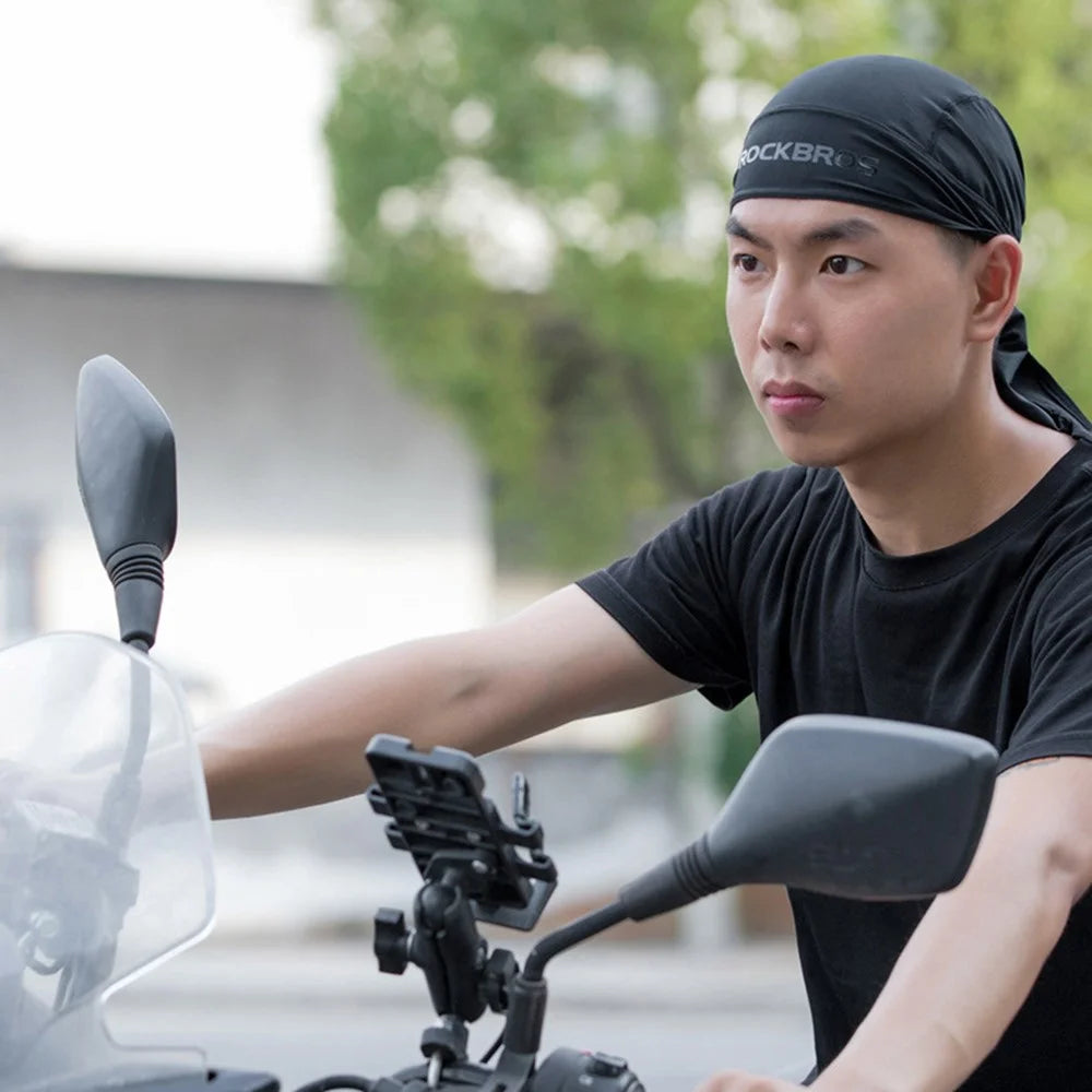 ROCKBROS Ice Silk Sun Protection Head Cover Motorcycle Fishing Cycling Gear for Men / Women Summer - Black - 6