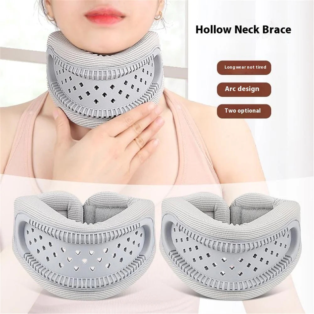 022 Hollow Neck Support Pillow Cervical Collar Memory Foam Cushion for Pain Relief Injury Recovery - Grey - 2