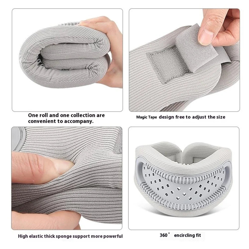 022 Hollow Neck Support Pillow Cervical Collar Memory Foam Cushion for Pain Relief Injury Recovery - Grey - 7
