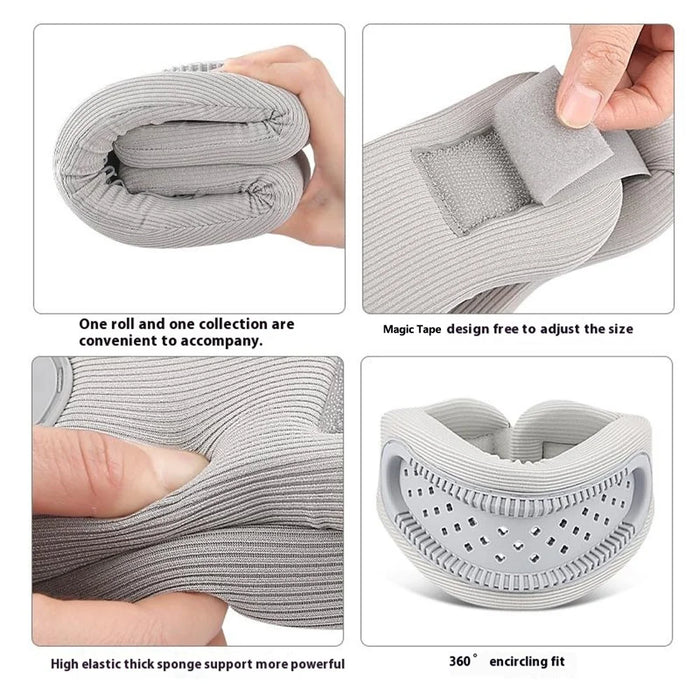 022 Hollow Neck Support Pillow Cervical Collar Memory Foam Cushion for Pain Relief Injury Recovery - Grey - 7