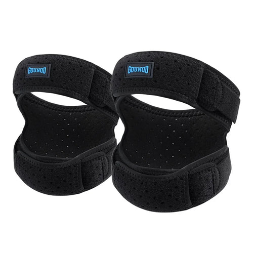 GOUNOD 1 Pair Sports Knee Brace Band Silicone Shock Absorbing Patella Support Strap for Running Basketball - Black - 1