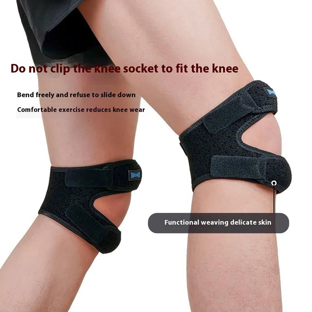 GOUNOD 1 Pair Sports Knee Brace Band Silicone Shock Absorbing Patella Support Strap for Running Basketball - Black - 5