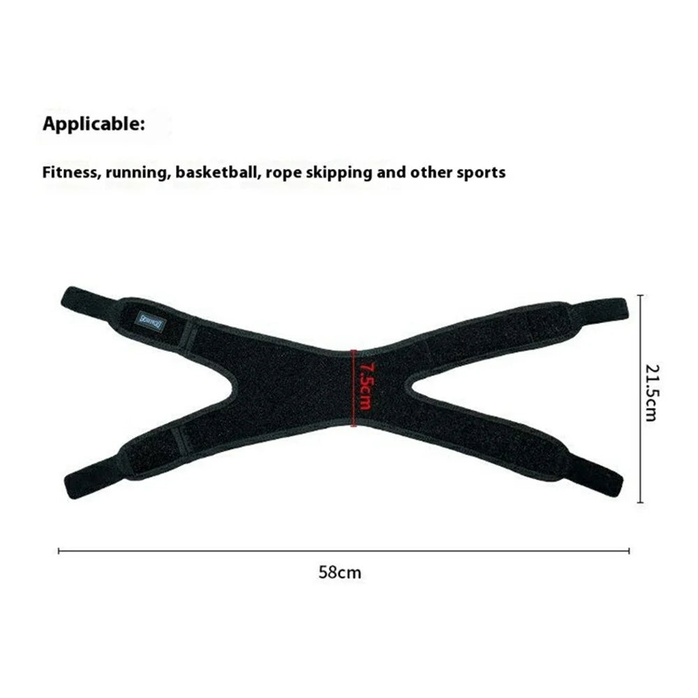 GOUNOD HJ126 1Pc Sports Knee Strap Shock Absorbing Patella Support for Running / Basketball / Fitness - Black - 6