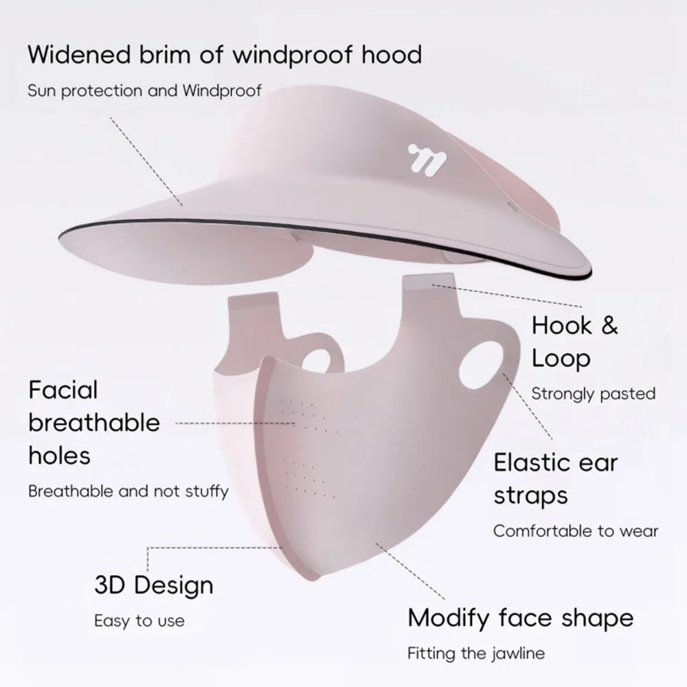 WEST BIKING YP0201466 Outdoor Sports Cycling Mask Cap Detachable 2 in 1 Sun Hat Face Cover - Pink - 2