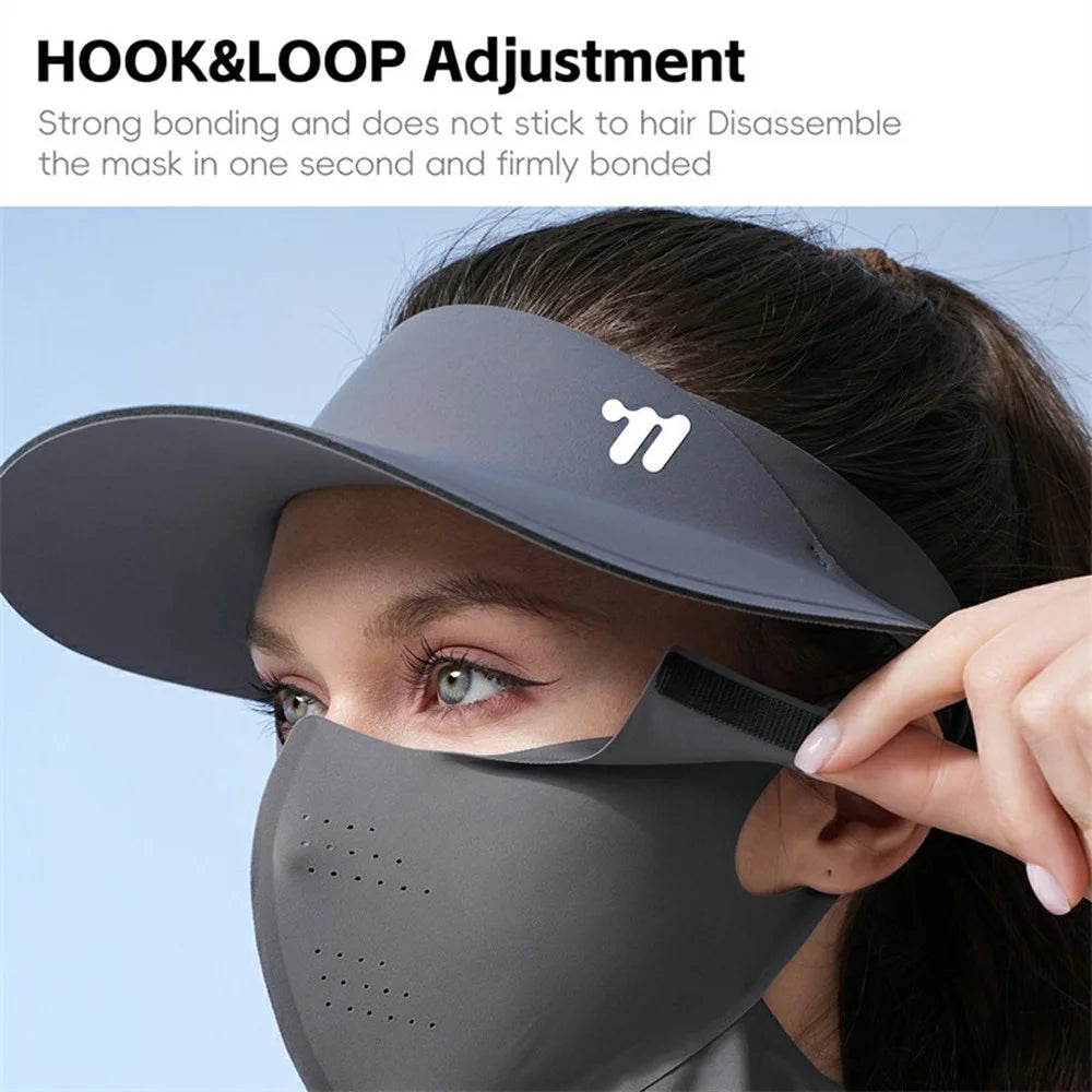 WEST BIKING YP0201467 Summer Sun Protection Detachable Sun Hat Face Shoulder Cover for Cycling Hiking Fishing Outdoor Sports - Dark Grey - 6