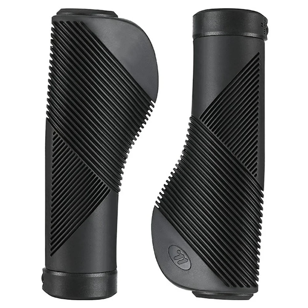 WEST BIKING YP0804084 1 Pair Bicycle Handlebar Grips Shock Absorbing Anti Slip MTB Bike Lock-On Grips - Black - 1
