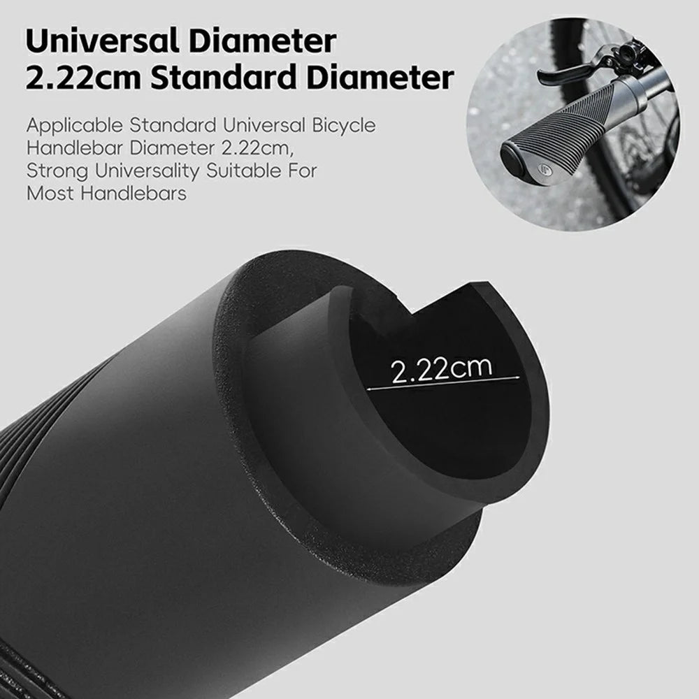 WEST BIKING YP0804084 1 Pair Bicycle Handlebar Grips Shock Absorbing Anti Slip MTB Bike Lock-On Grips - Black - 4
