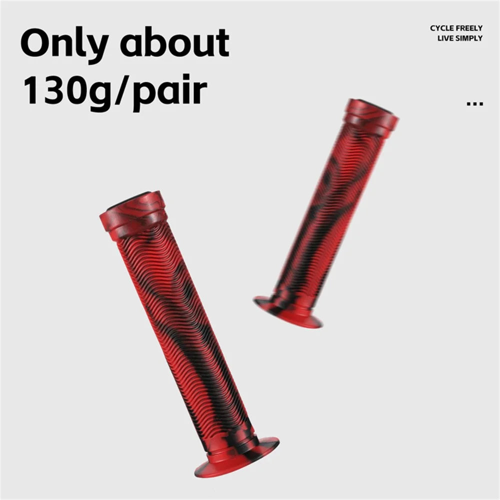 WEST BIKING 1 Pair Mountain Bike Handlebar Grips Cycling Anti Slip Soft Rubber Grips - Style A / Red - 6
