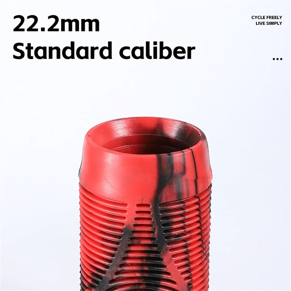 WEST BIKING 1 Pair Mountain Bike Handlebar Grips Cycling Anti Slip Soft Rubber Grips - Style A / Red - 7