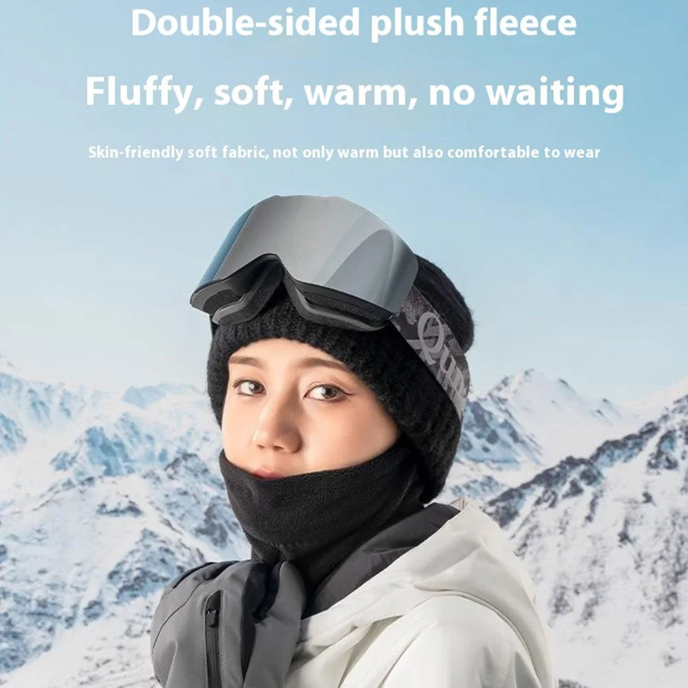 QUNATURE 11230015 Skiing Cycling Outdoor Fleece Neck Gaiter Balaclava Warm Windproof Face Mask - Black / S - 2