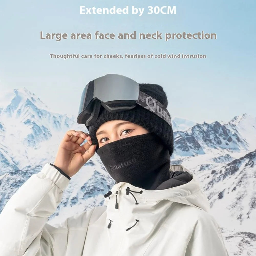 QUNATURE 11230015 Skiing Cycling Outdoor Fleece Neck Gaiter Balaclava Warm Windproof Face Mask - Black / S - 3