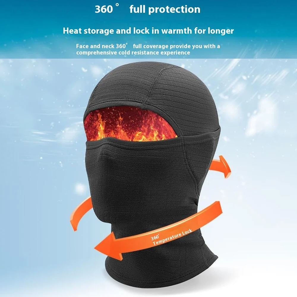 QUNATURE 13230022 014-YPP101 Winter Ski Mask Balaclava Fleece Cycling Motorcycle Riding Full Face Cover Neck Warmer - Black / M - 6