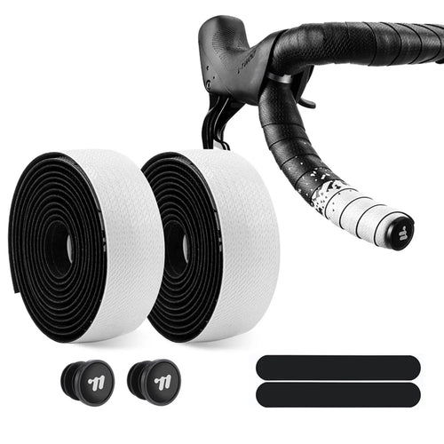 WEST BIKING YP0804093 1 Pair Bicycle Handlebar Tape Gradient PU + EVA Anti Slip Shock Absorbing Bike Grip Straps - Black White Gradient - 1