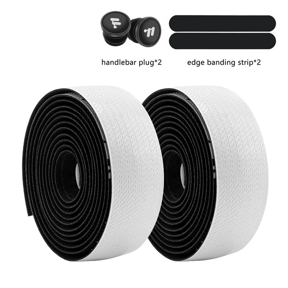 WEST BIKING YP0804093 1 Pair Bicycle Handlebar Tape Gradient PU + EVA Anti Slip Shock Absorbing Bike Grip Straps - Black White Gradient - 4