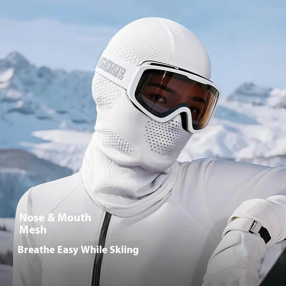 DTJ67 Outdoor Winter Ski Face Mask Neck Protection Windproof Balaclava Hat for Motorcycle Riding - White - 2
