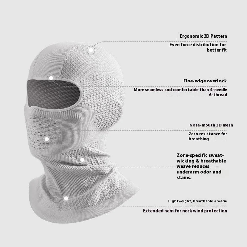 DTJ67 Outdoor Winter Ski Face Mask Neck Protection Windproof Balaclava Hat for Motorcycle Riding - White - 5