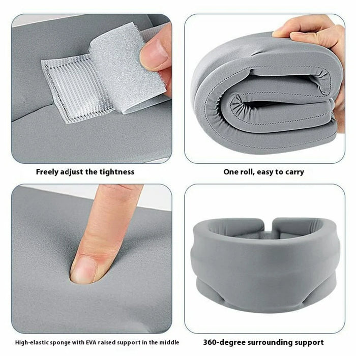 Neck Support Brace Cervical Collar Foam Cushion Lightweight Comfortable for Travel / Home - Grey - 3
