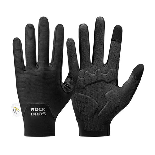 ROCKBROS Cycling Gloves Shock Absorbing Touchscreen Mittens for Road Mountain Bike, 16310011 S403-1 16310011001 - Black S - 1