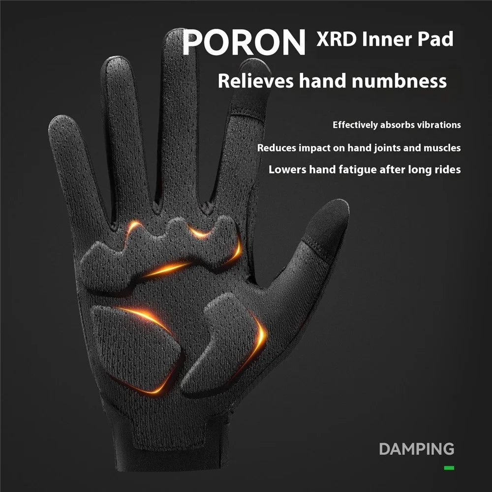 ROCKBROS Cycling Gloves Shock Absorbing Touchscreen Mittens for Road Mountain Bike, 16310011 S403-1 16310011001 - Black S - 3