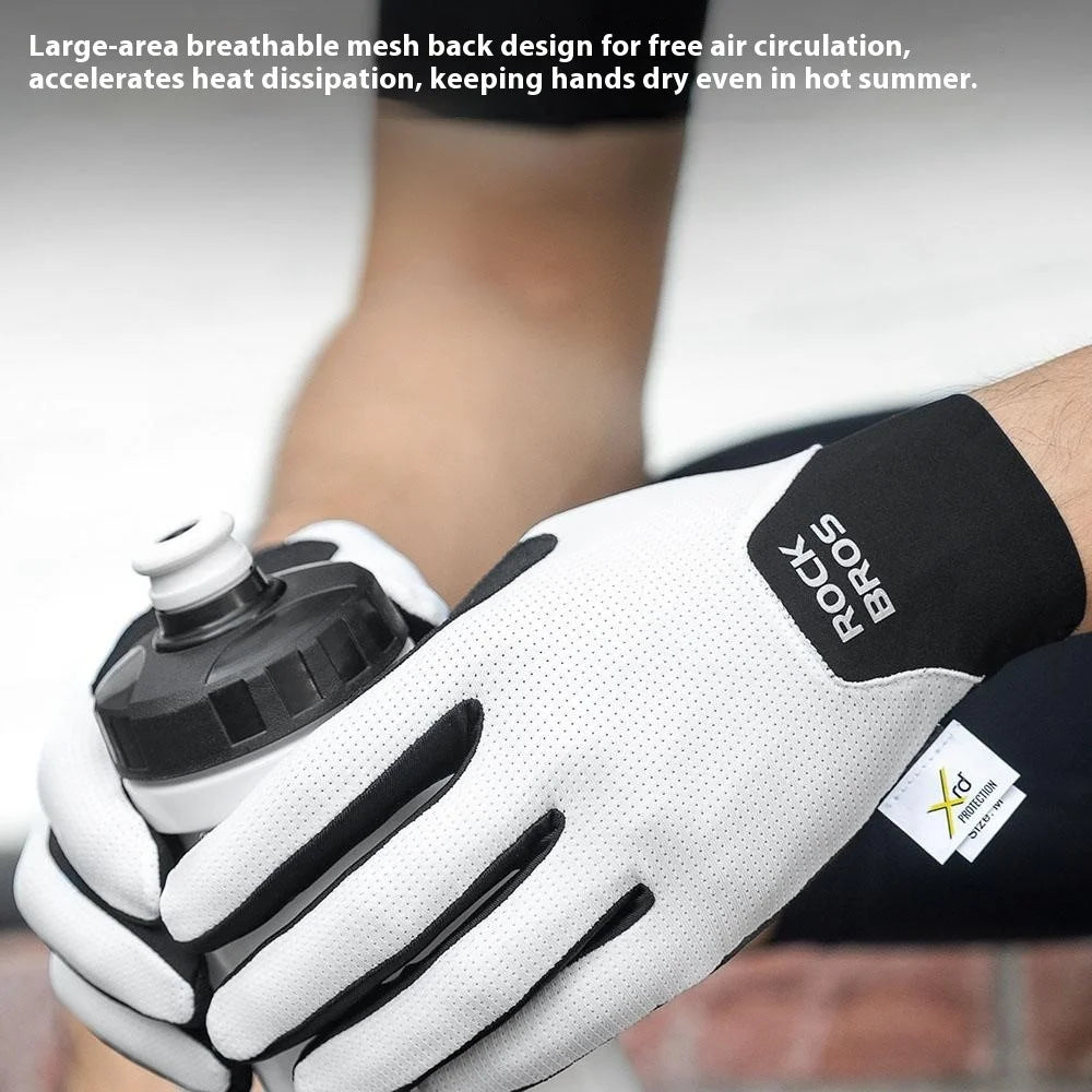 ROCKBROS Cycling Gloves Shock Absorbing Touchscreen Mittens for Road Mountain Bike, 16310011 S403-1 16310011001 - Black S - 4
