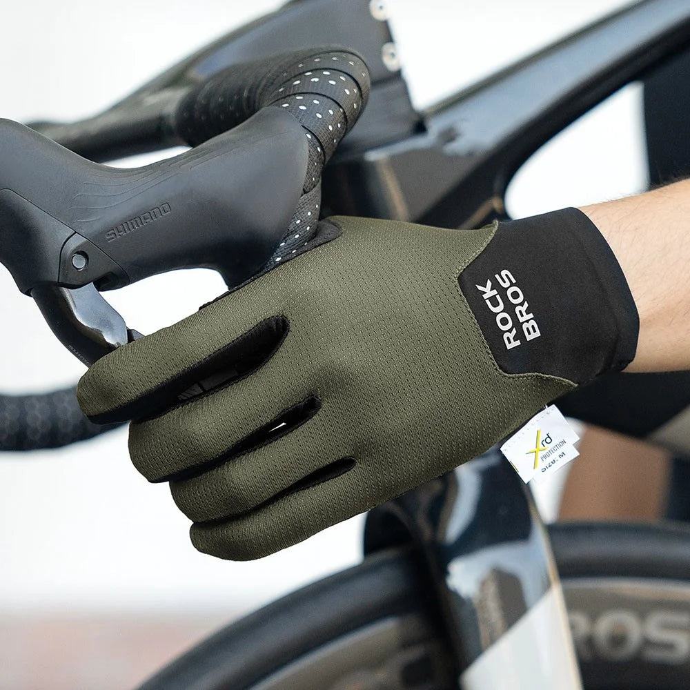 ROCKBROS Cycling Gloves Shock Absorbing Touchscreen Mittens for Road Mountain Bike, 16310011 S403-1 16310011001 - Black S - 7
