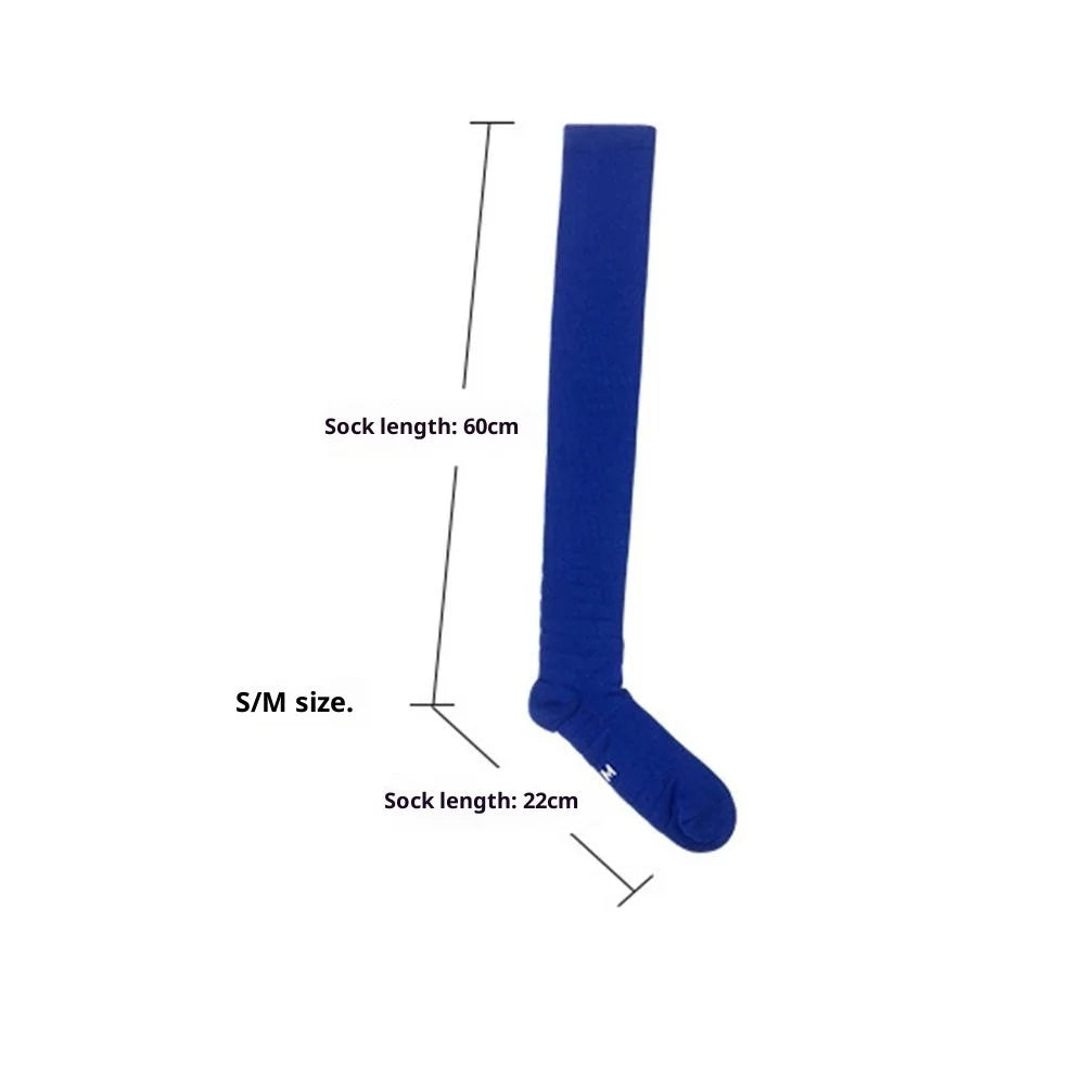 PORFIN Size S / M Moisture Wicking Hockey Socks Non-Slip High Tube Athletic Socks, for Shoe Size 28-38 - Black - 7