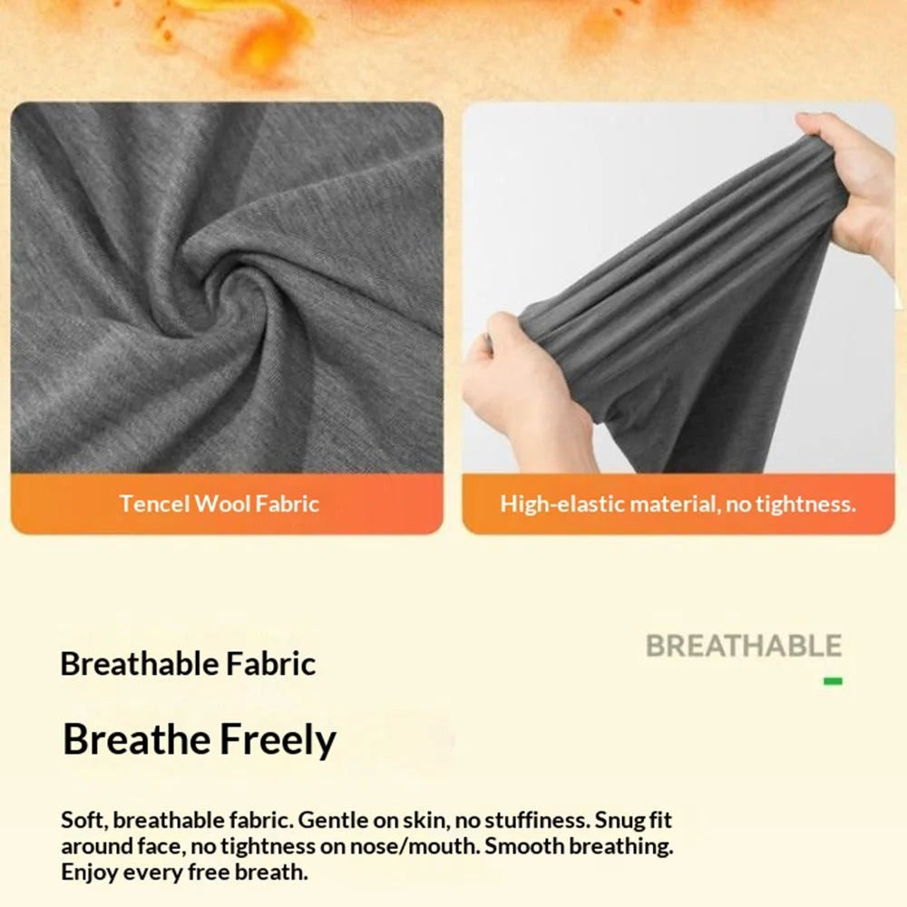 ROCKBROS 11250013 YDWB005 11250013001 Tencel Wool Neck Gaiter Face Mask Tube Scarf Windproof Balaclava for Cycling Hiking Outdoor Sports - Light Gray - 6