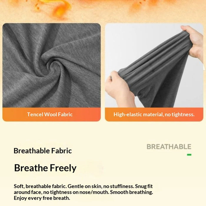 ROCKBROS 11250013 YDWB005 11250013001 Tencel Wool Neck Gaiter Face Mask Tube Scarf Windproof Balaclava for Cycling Hiking Outdoor Sports - Light Gray - 6