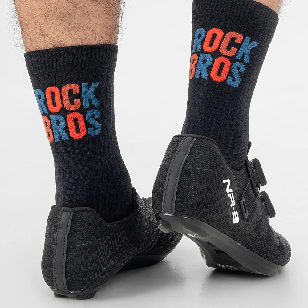 ROCKBROS 1 Pair Cycling Socks Mountain Bike Socks Breathable Antibacterial Sweat Wicking Mid Calf for Outdoor Sports - Black / S / 35-38 - 2