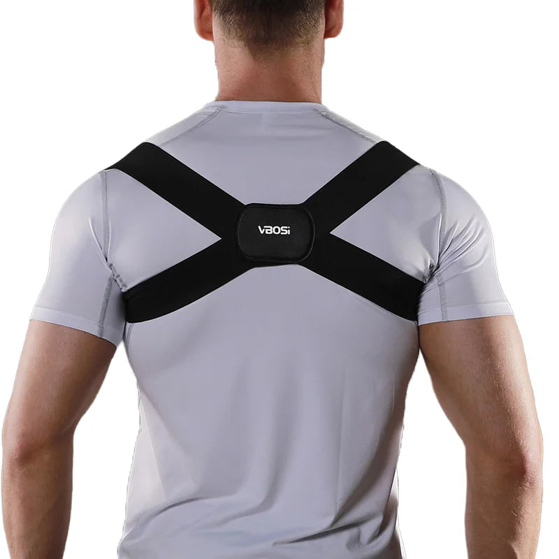 VBOSI 3202V Posture Corrector Back Brace Adjustable Magic Tape Invisible X-Cross Support for Men Women - Black M - 1