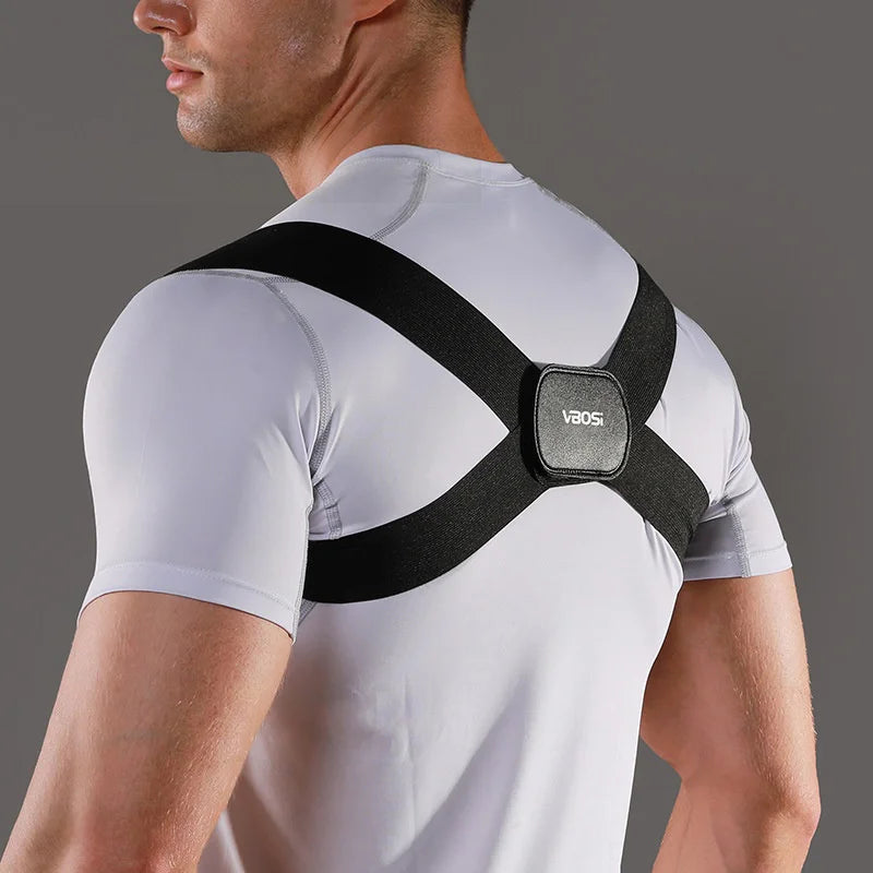 VBOSI 3202V Posture Corrector Back Brace Adjustable Magic Tape Invisible X-Cross Support for Men Women - Black M - 2