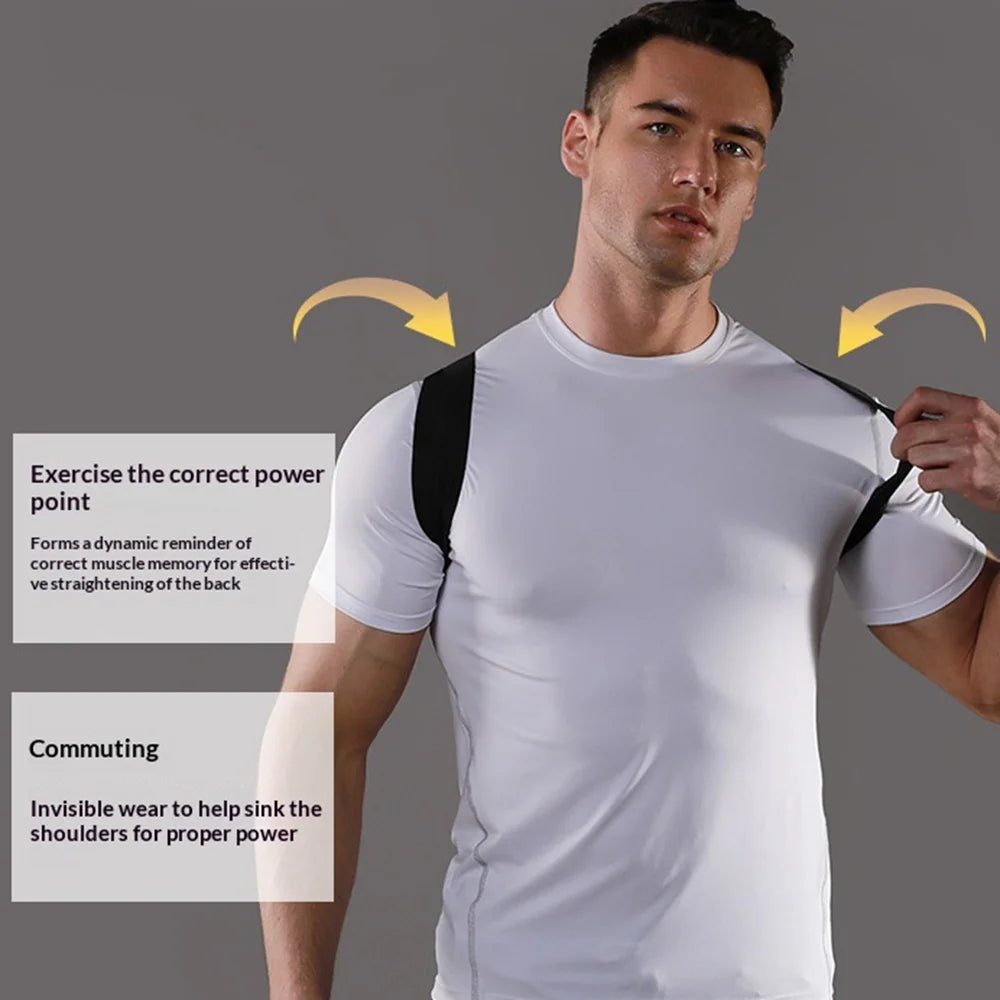 VBOSI 3202V Posture Corrector Back Brace Adjustable Magic Tape Invisible X-Cross Support for Men Women - Black M - 5