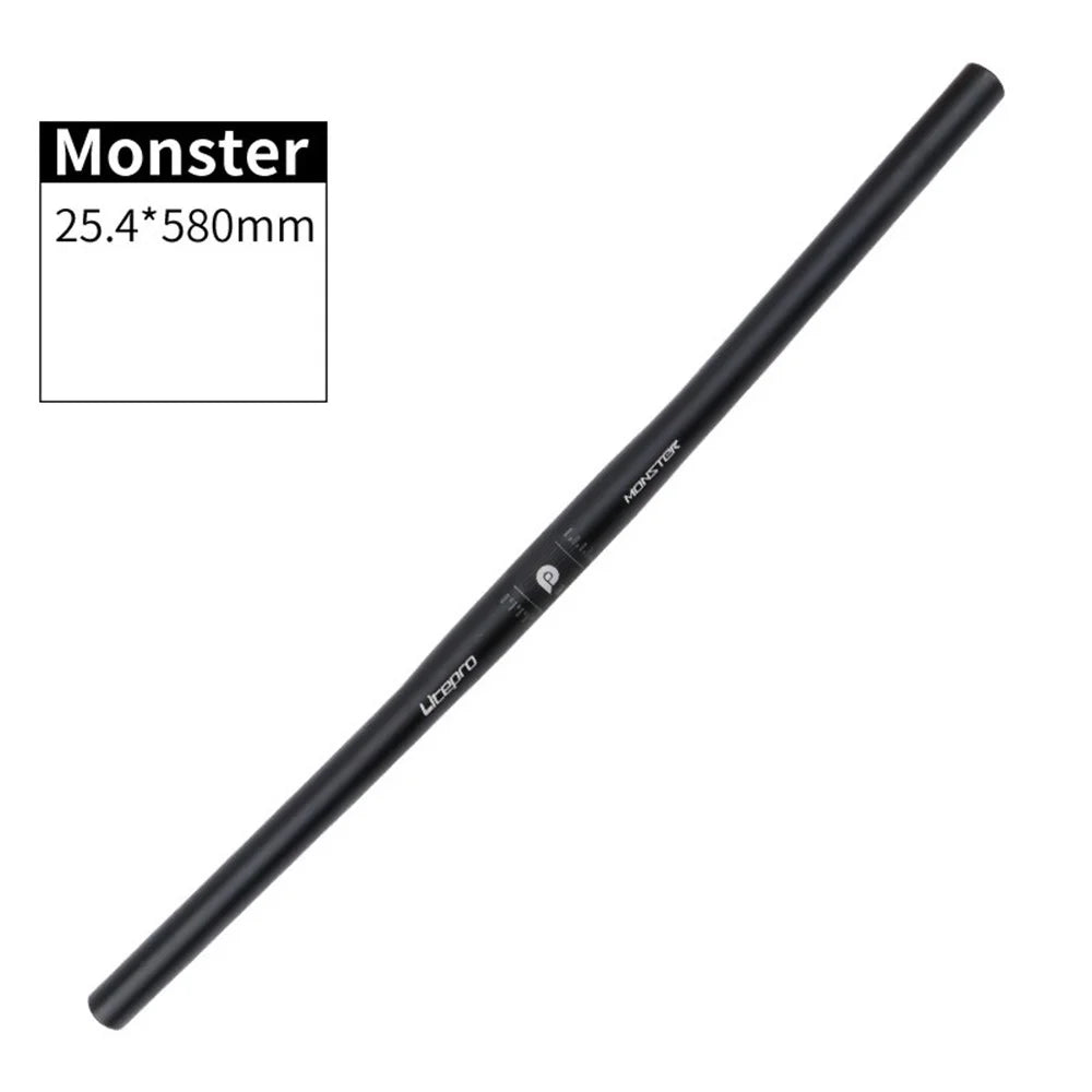 LITEPRO Monster 25.4x580mm Aluminum Alloy Bike Bicycle Ultra-light Straight Handlebar - Black - 2