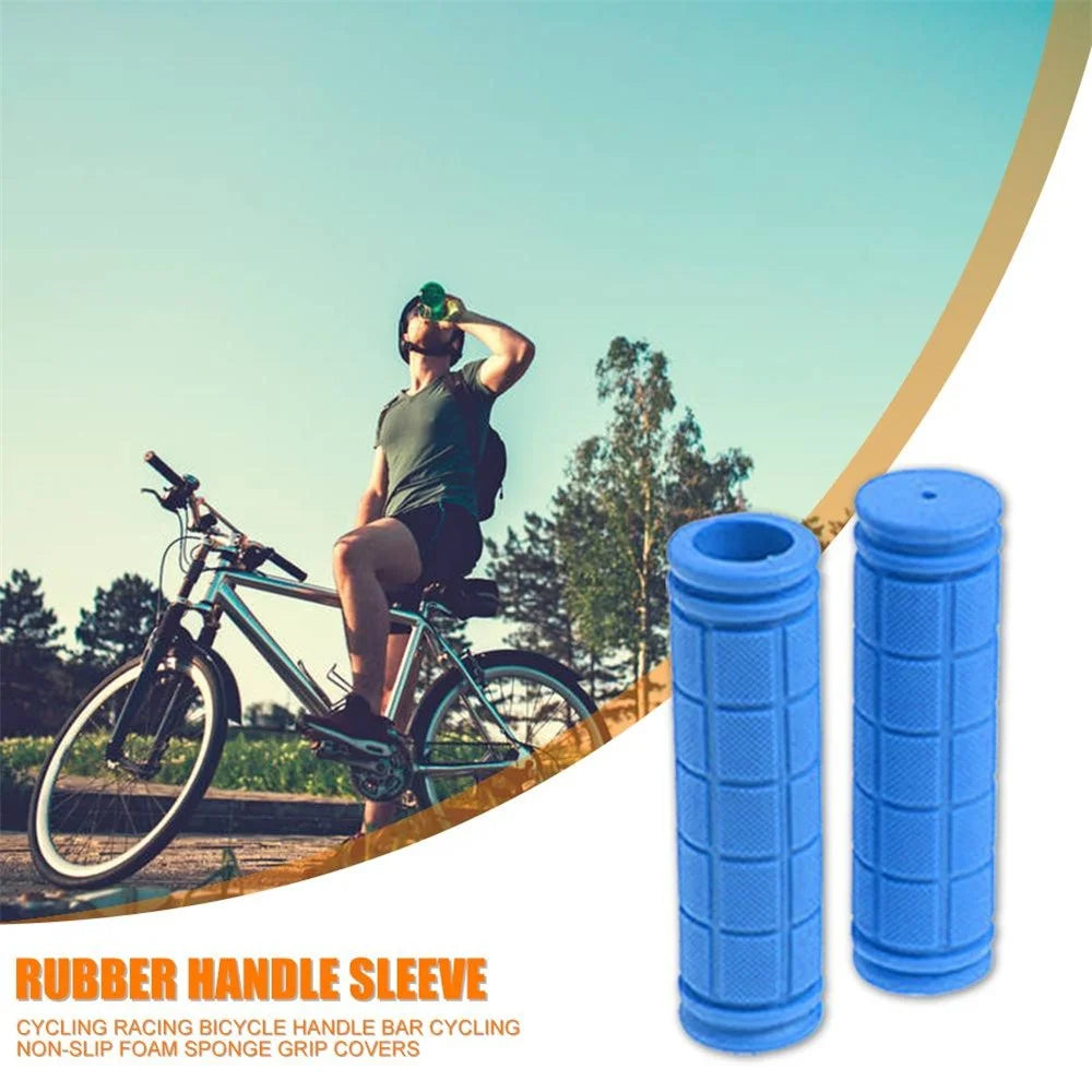 2Pcs/Set Anti-Skid Rubber Bicycle Grips Handlebar Soft Ultralight Grips - Dark Blue - 2