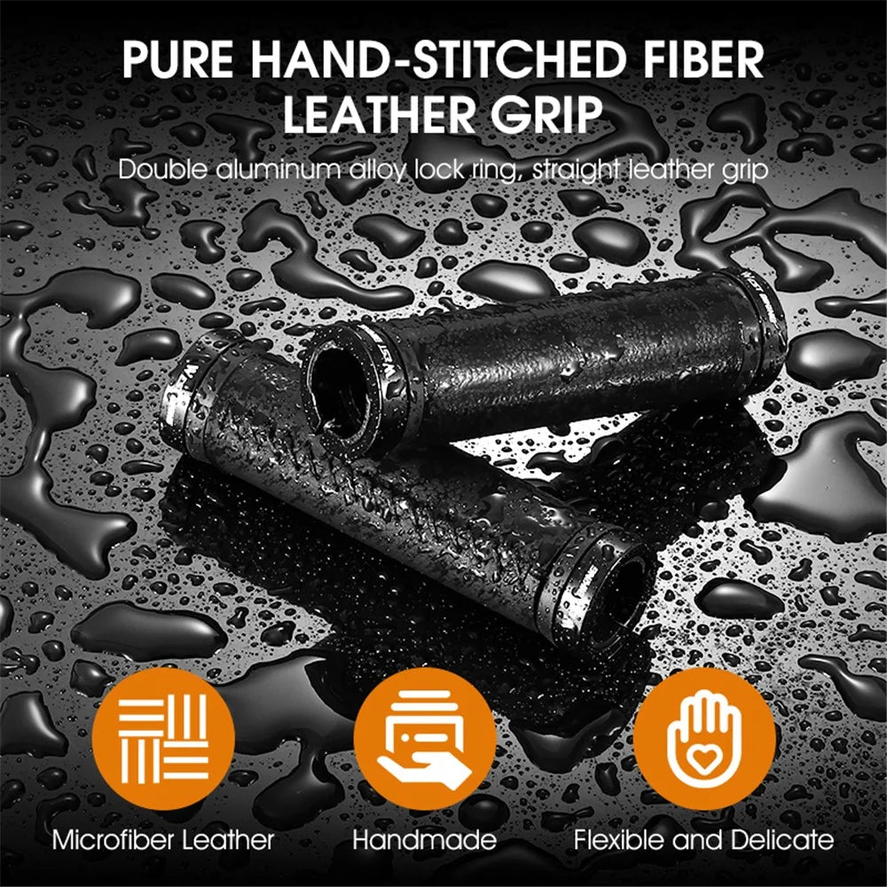 WEST BIKING YP0804065 One Pair Bike Handlebar Grip Cover Non-Slip Soft Leather Bicycle Handlebar Sleeve - 2