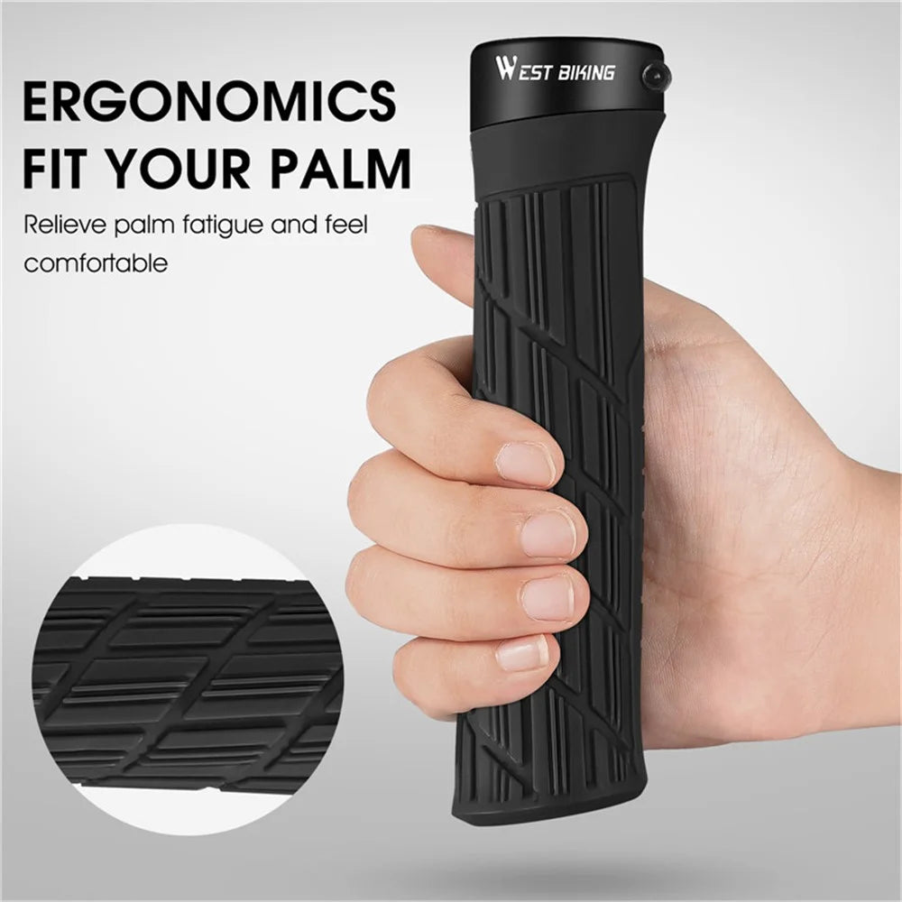 WEST BIKING YP0804063 One Pair Bike Handlebar Grips Non-slip Bicycle Handlebar Grips Cover for Mountain Bike Scooters Road Bike BMX MTB - Black - 3