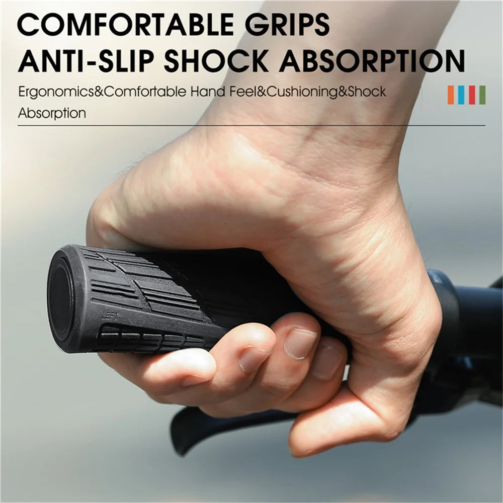 WEST BIKING YP0804063 One Pair Bike Handlebar Grips Non-slip Bicycle Handlebar Grips Cover for Mountain Bike Scooters Road Bike BMX MTB - Black - 4